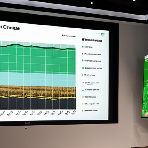 Home 4 **A data analyst passionately presenting a visual story about climate change to a concerned audience, using interactive charts showing the impact on Turkish farmers.**